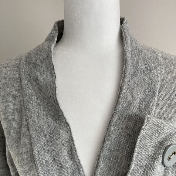 Anthropologie Robin Origami Gray Criss Cross Wool Cardigan Sweater Estimated S/M - Picture 2 of 11